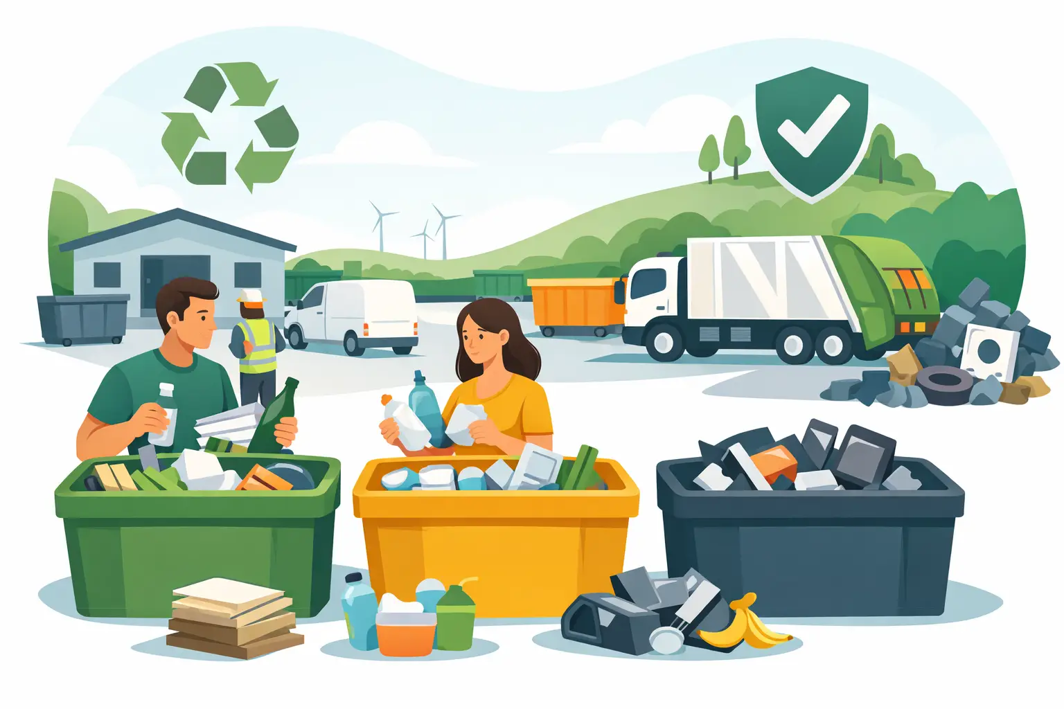 Tri déchets en déchetterie agréée