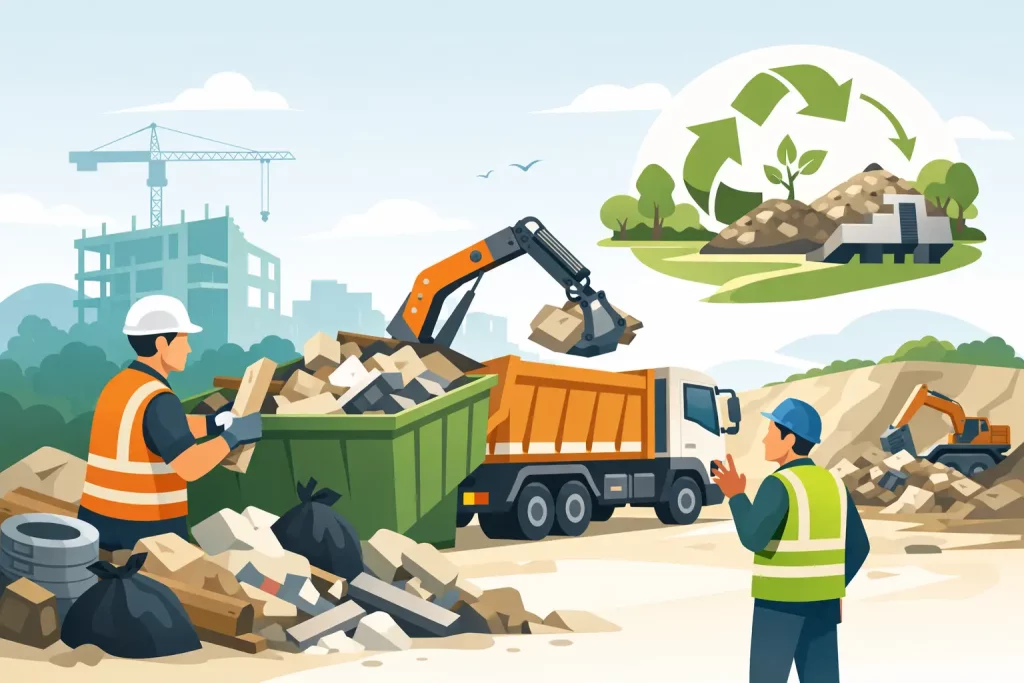 Évacuation des déchets de chantier : agir juste